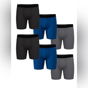 Athletic Works Men's Pro Form Boxer Brief Long Leg, 6 Pack 3XL